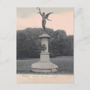 Anvers, Statue J van Beers au parc Postcard