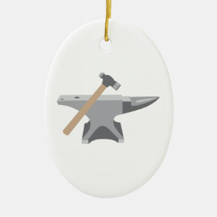 Anvil & Hammer Ceramic Tree Decoration