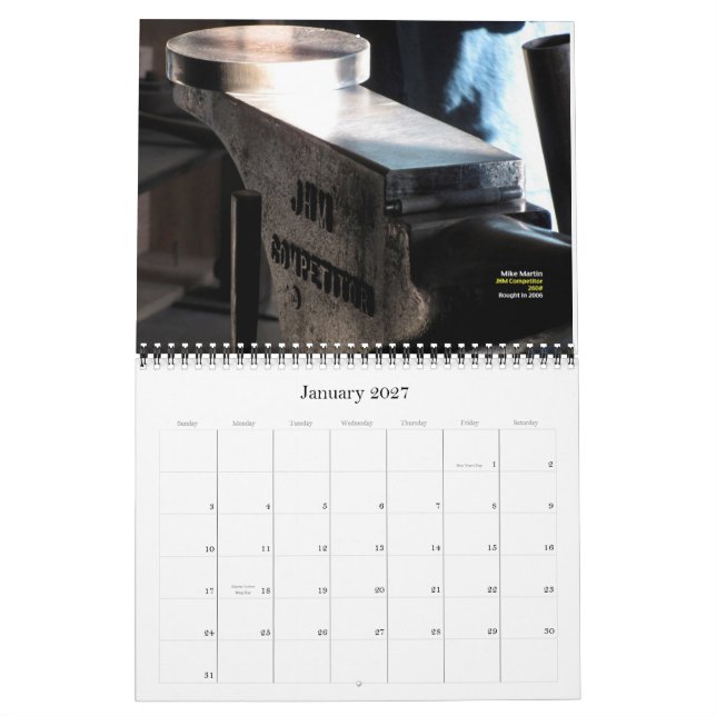 Anvils of WRABA for 2014 Custom Printed Calendar (Jan 2027)