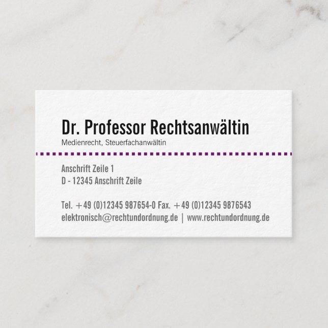 Anwältin Visitenkarte Business Card (Front)