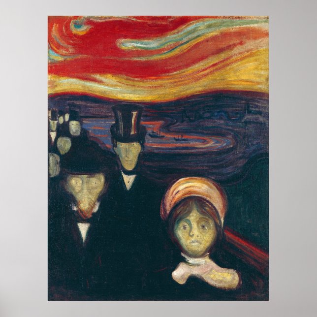 Anxiety by Edvard Munch - Vintage Art Poster (Front)