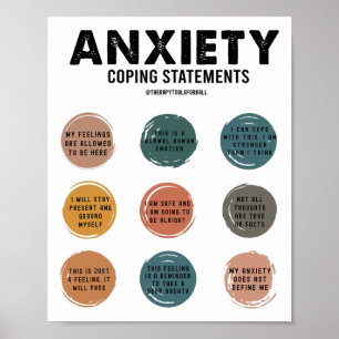 Anxiety Coping Statements Mental Health Problems A Poster