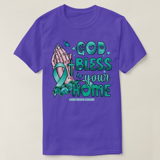 Anxiety Disorder Awareness god bless faith hope T-Shirt (Design Front)