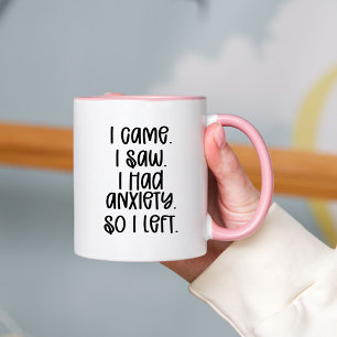 Anxiety Funny Trendy Typography Two Tone Coffee Mug