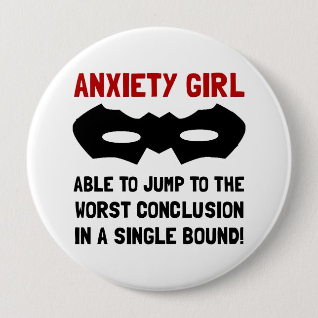 Anxiety Girl 10 Cm Round Badge (Front)