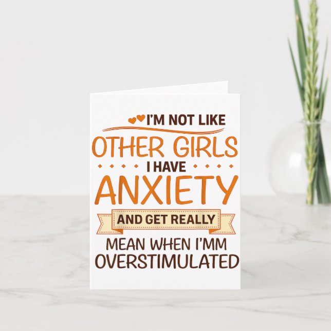 Anxiety Humor For Women With Overstimulation  Card (Front)