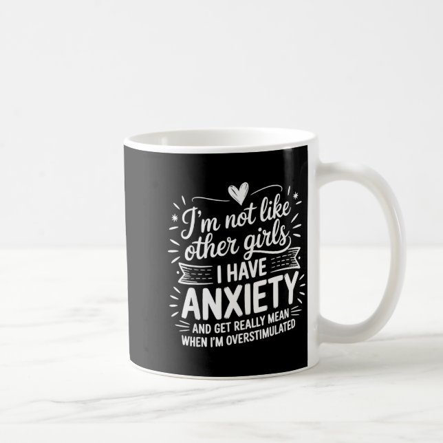 Anxiety Humor For Women With Overstimulation  Coffee Mug (Right)