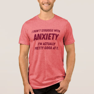 Anxiety Overthinking Funny Witty Quote Introvert Tri-Blend Shirt