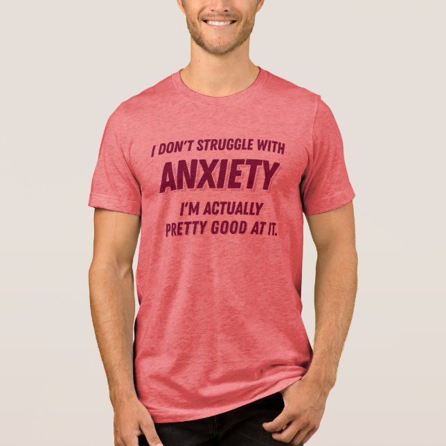 Anxiety Overthinking Funny Witty Quote Introvert Tri-Blend Shirt (Front)