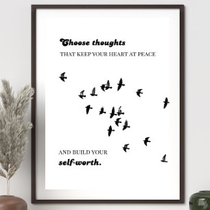 Anxiety relief wall art   calming thoughts quote