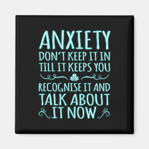 Anxiety Talk About It Ptsd Awareness Ribbon Suppor Magnet