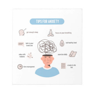 Anxiety Tips Minimal Mental Health Art Notepad