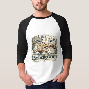 Anxiety vs Reality Funny Mental Health Humourous I T-Shirt