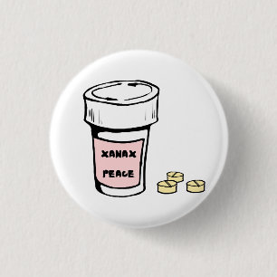 anxiety xanax peace 3 cm round badge