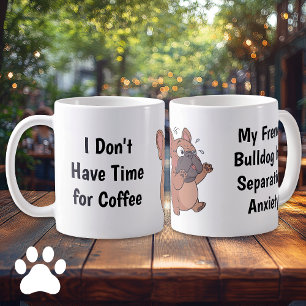 Anxious French Bulldog Cartoon Coffee Mug