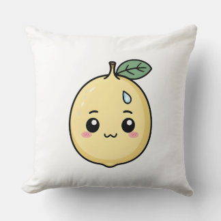 Anxious Lemon with a Sweat Drop Cushion