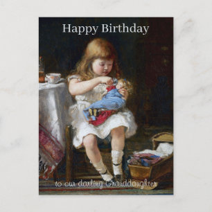 Anxious little mother Happy birthday Granddaughter Postcard
