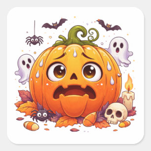 Anxious Pumpkin Sticker