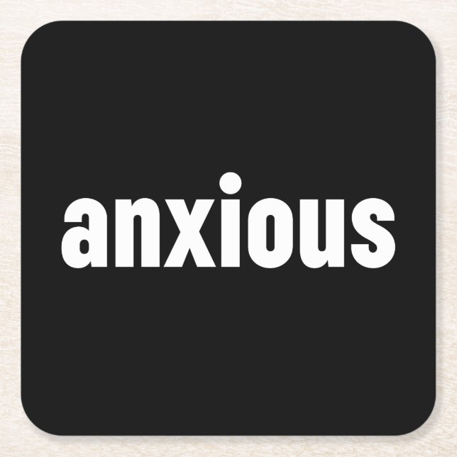 Anxious Square Paper Coaster (Front)