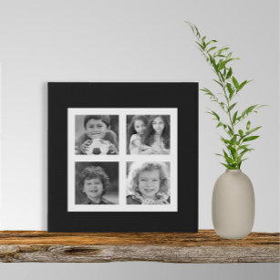 Any 4 Pictures Made Black White Gallery Wall Faux Canvas Print