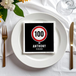 ANY AGE 100th Birthday Speed Limit Sign Napkin