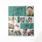 Any Age 10 Photo Collage Personalised Green