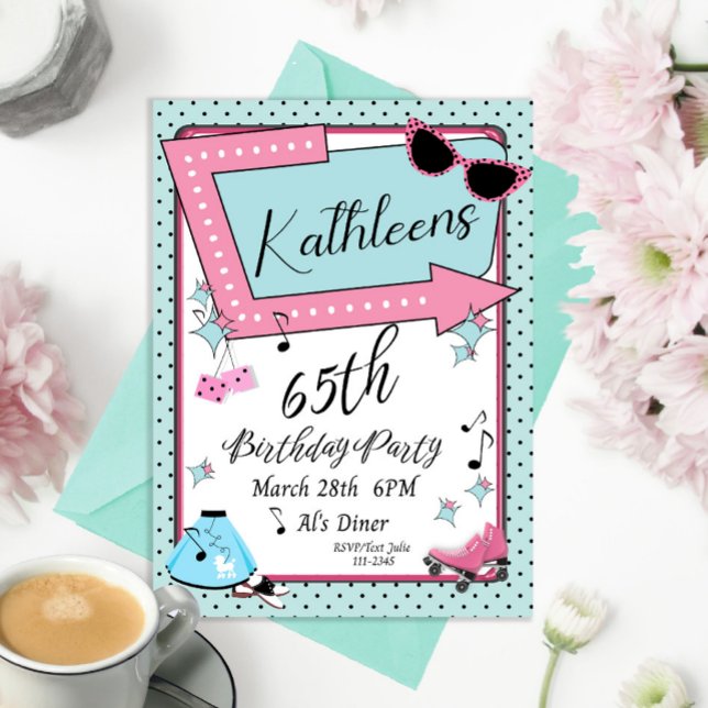 Any Age,1950's Retro Birthday Invitation (Creator Uploaded)