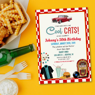 ANY AGE - 1950's Retro Diner Birthday Invitation
