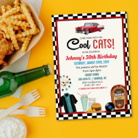 ANY AGE - 1950's Retro Diner Birthday Invitation