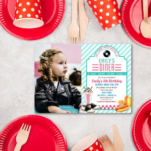 ANY AGE - 1950's Retro Diner Birthday Invitation