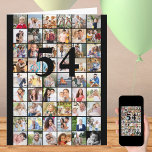 Any Age 54 Photo Collage Big Birthday Card<br><div class="desc">Photo template big birthday card which you can customise for any age and add up to 54 different photos. The sample is for a 54th Birthday which you can edit and you can also personalise the message inside and record the year on the back. The photo template is ready for...</div>