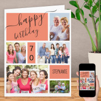 Any Age 5 Photo Collage Salmon Custom Birthday