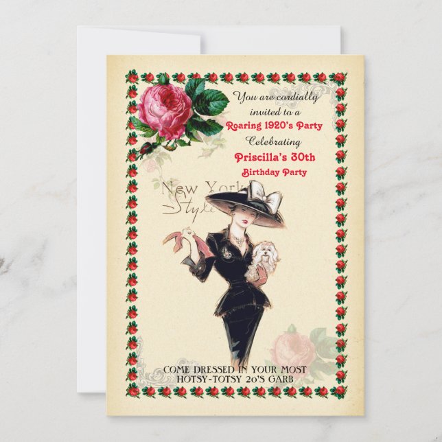 any age,60th,Birthday Party woman,Gatsby style,Art Invitation (Front)