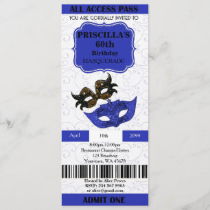 any age, 60th, Invitation Ticket Birthday Woman