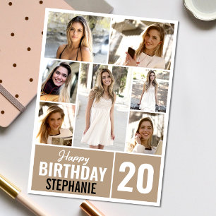 Any Age 7 Collage   Photo Birthday Card