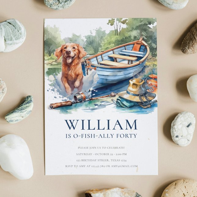 Any Age Adult Fishing Birthday Party Invitation (Creator Uploaded)