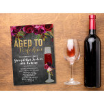 ANY AGE - Aged to Perfection Birthday Invitation<br><div class="desc">Aged to Perfection Birthday Floral Wine Glass Brunch and Bubbly Chalkboard Invitation</div>