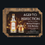 ANY AGE - Aged to Perfection Whiskey Birthday Invitation<br><div class="desc">Aged to Perfection Liquor Alcohol Whiskey Milestone Rustic Birthday Invitation</div>