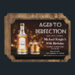 ANY AGE - Aged to Perfection Whiskey Birthday Invitation<br><div class="desc">Aged to Perfection Liquor Alcohol Whiskey Milestone Rustic Birthday Invitation</div>