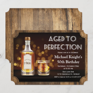 ANY AGE - Aged to Perfection Whiskey Birthday Invitation