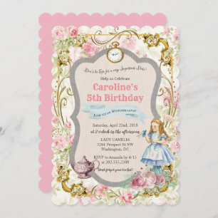 ANY AGE - Alice in Wonderland Birthday Invitation