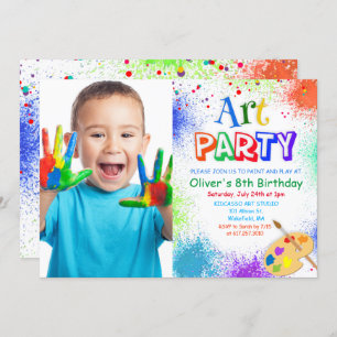 ANY AGE Art Party Paint Party Birthday Invitation