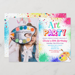 ANY AGE Art Party Paint Party Birthday Invitation