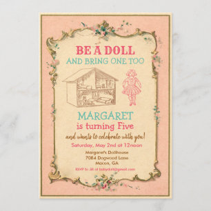 ANY AGE - Baby Doll Party Birthday Invitation
