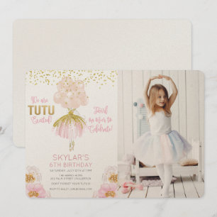 ANY AGE - Ballerina Photo Birthday Invitation