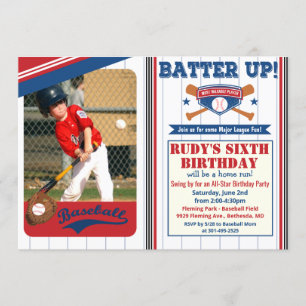 ANY AGE - Baseball Birthday Party Invitation
