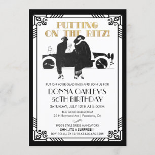 ANY AGE -  Birthday Art Deco Gatsby invitation