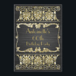 Any Age Birthday Art Deco Greek Arabesque Invitation<br><div class="desc">Any age personalised Birthday Art Deco Gold Glitter Greek Arabesque. Art Deco was all about filling our lives with decorative panache by embracing the technology of the time. In this design, we've stayed true to the original spirit of Art Deco by taking beautiful, ornate original vintage Art Deco motifs: a...</div>