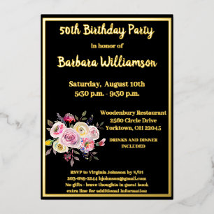 Any Age Birthday Black REAL Gold  