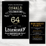 Any Age Birthday Born Legendary Black Gold Retro<br><div class="desc">For those celebrating their birthday we have the ideal birthday party invitation with a vintage feel. The black background with a gold foil vintage typography. The design is simple and yet elegant with a retro feel. Easily customise the text of this birthday invitation using the template provided. Part of a...</div>